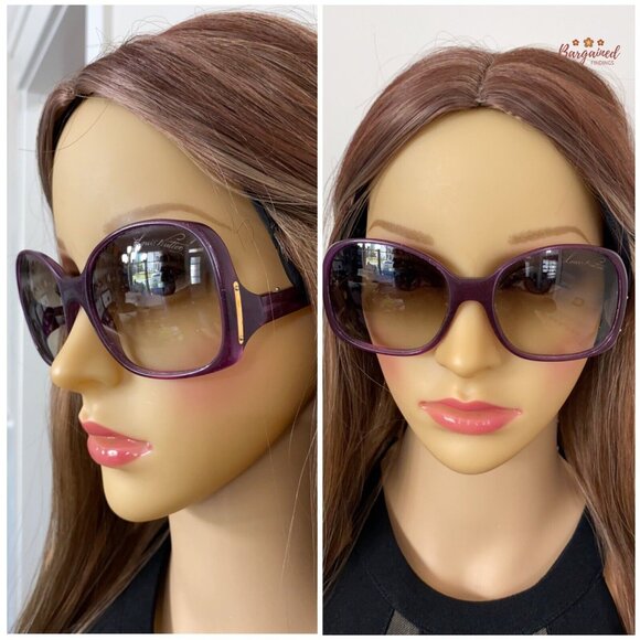 Authentic LOUIS VUITTON Violet Glitter Oversized Square Gina Sunglasses - Z0533W - Picture 5 of 12